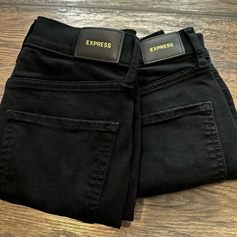 Express Black Skinny Mid Rise Jeans
